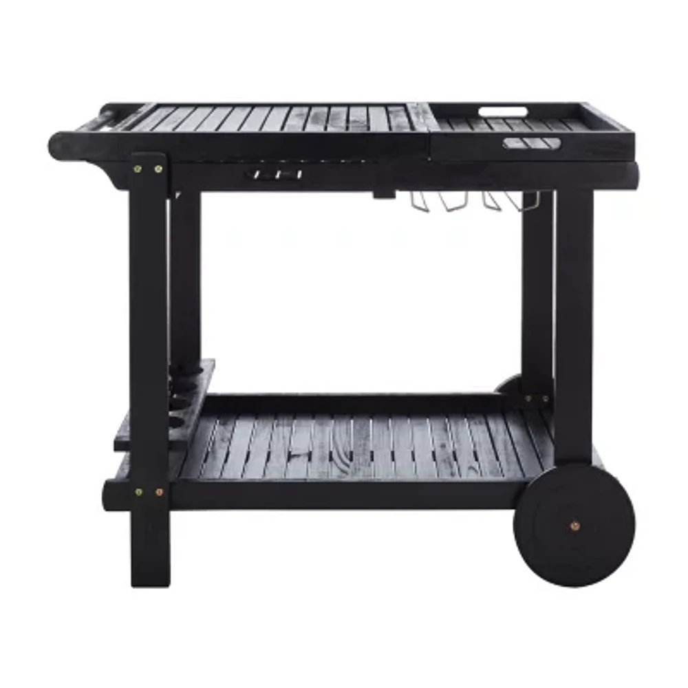 Orland Patio Collection Wood-Top Serving Cart