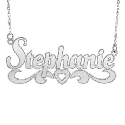 Womens 10K Gold 18 Inch Name Necklace