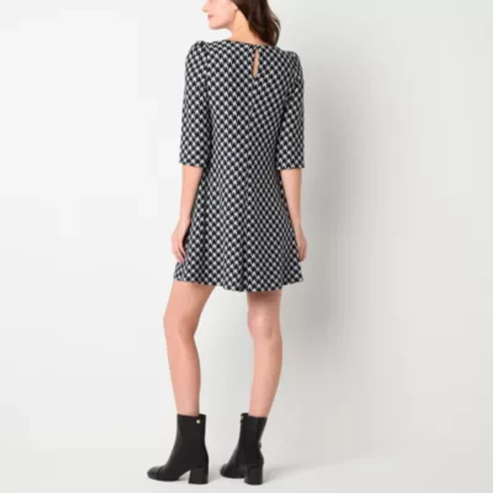 Jessica Howard Womens 3/4 Sleeve Shift Dress