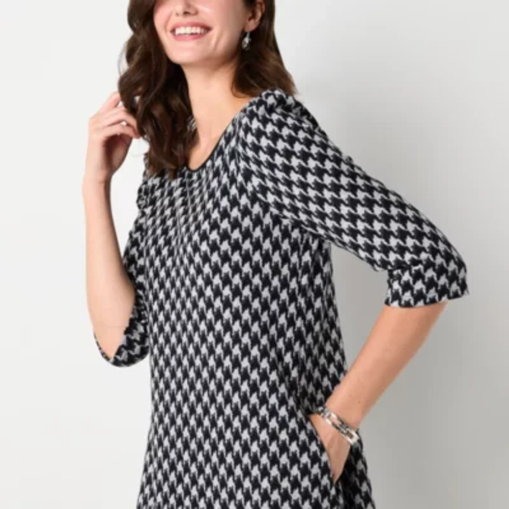 Jessica Howard Womens 3/4 Sleeve Shift Dress