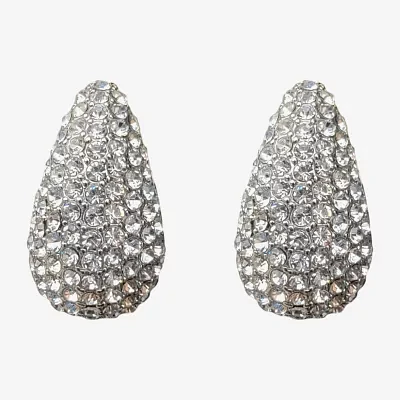 Bijoux Bar Silver Tone Womens Crystal Drop Earrings