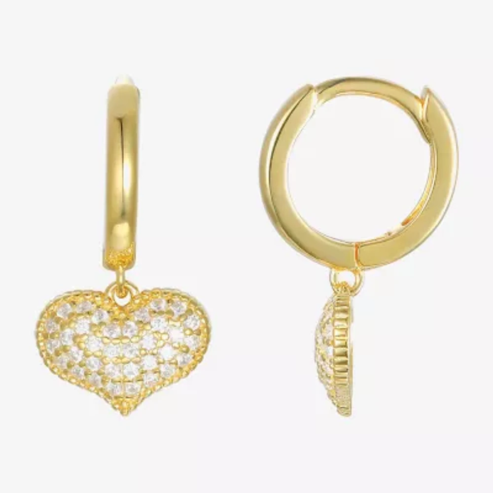 Girls / CT. Lab Created Cubic Zirconia 14K Gold Over Silver Drop Earrings