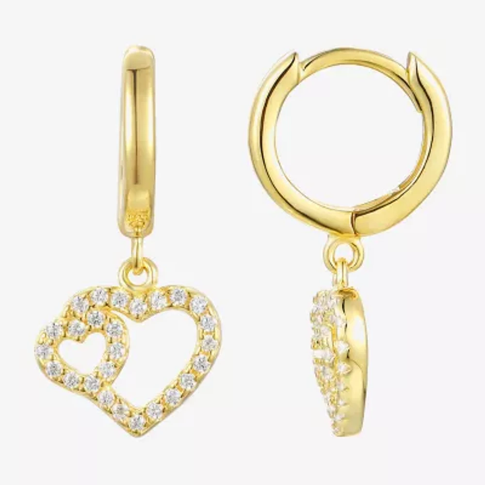 Girls 3/8 CT. Lab Created Cubic Zirconia 14K Gold Over Silver Drop Earrings