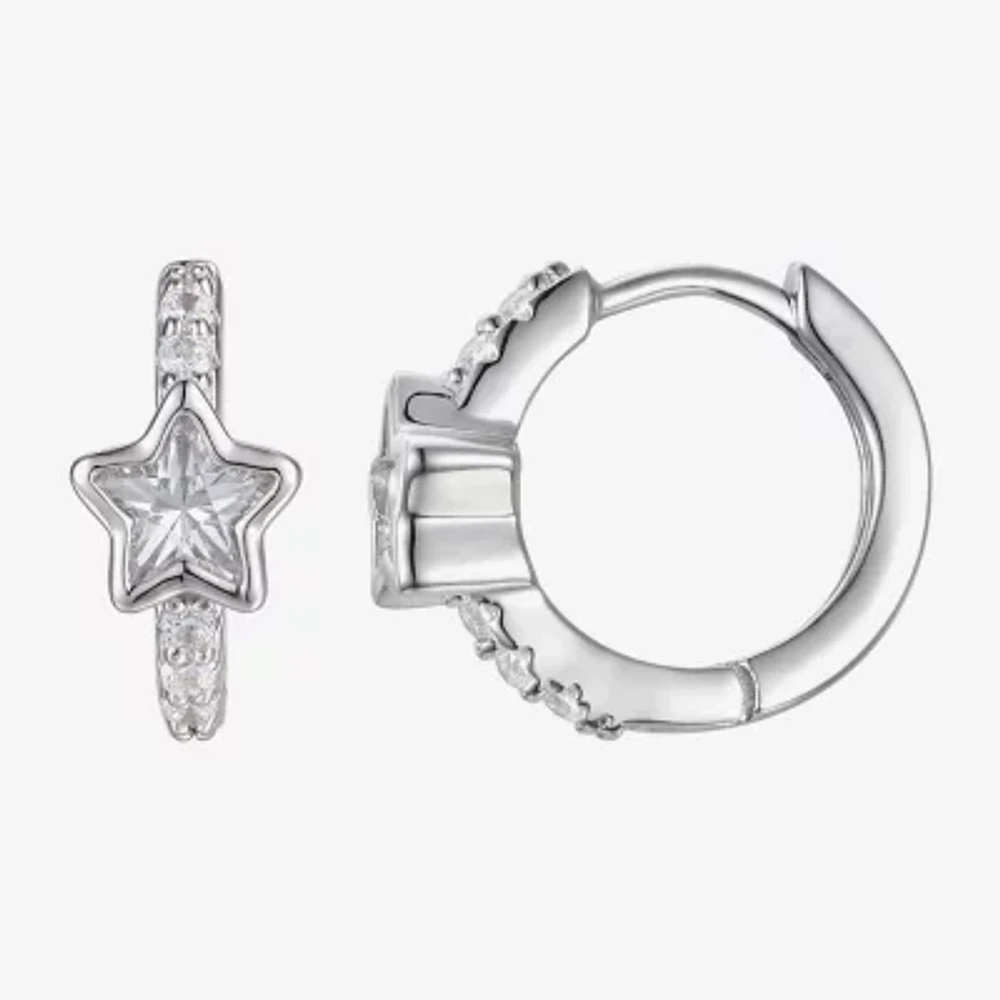 Girls 7/8 CT. Lab Created Cubic Zirconia Sterling Silver 13mm Hoop Earrings