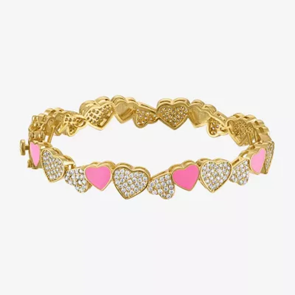 Girls 1/4 CT. Lab Created Cubic Zirconia 14K Gold Over Brass Bangle Bracelet