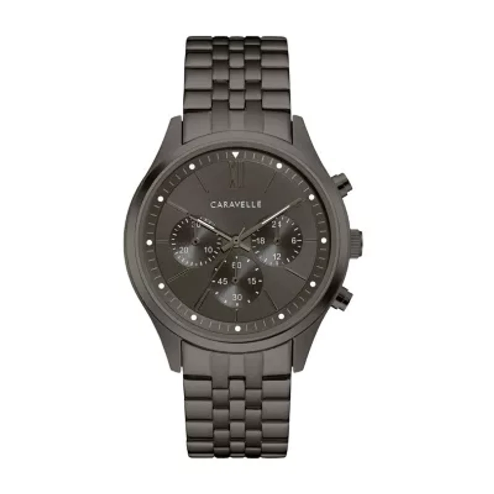 Caravelle Designed By Bulova Mens Chronograph Stainless Steel Bracelet Watch 45a141