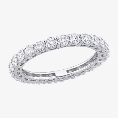 Womens 2.5MM 1 1/2 CT. T.W. Lab Created White Moissanite 10K Gold Eternity Band