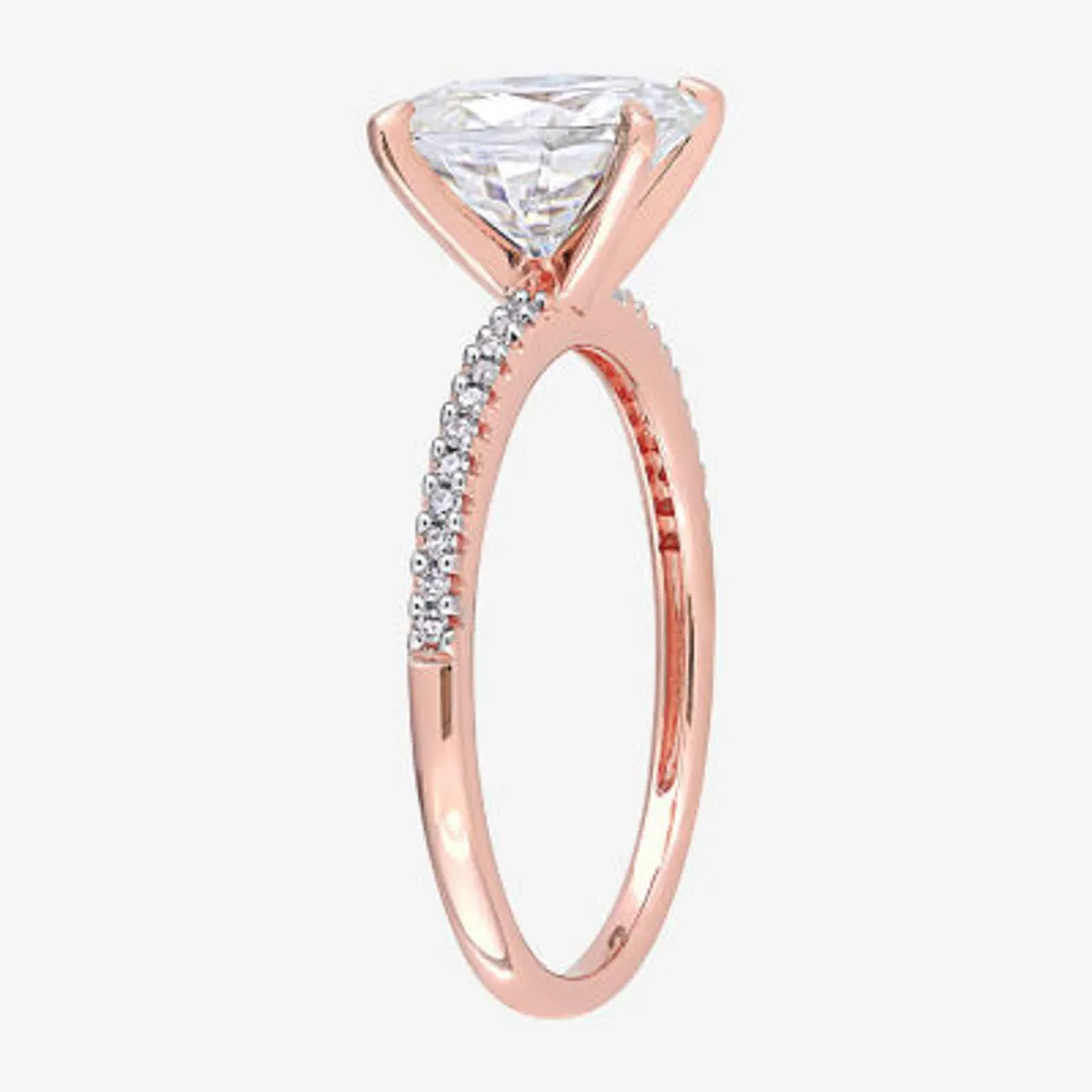 Womens 1/ CT. T.W. Lab Created White Moissanite 14K Rose Gold Engagement Ring