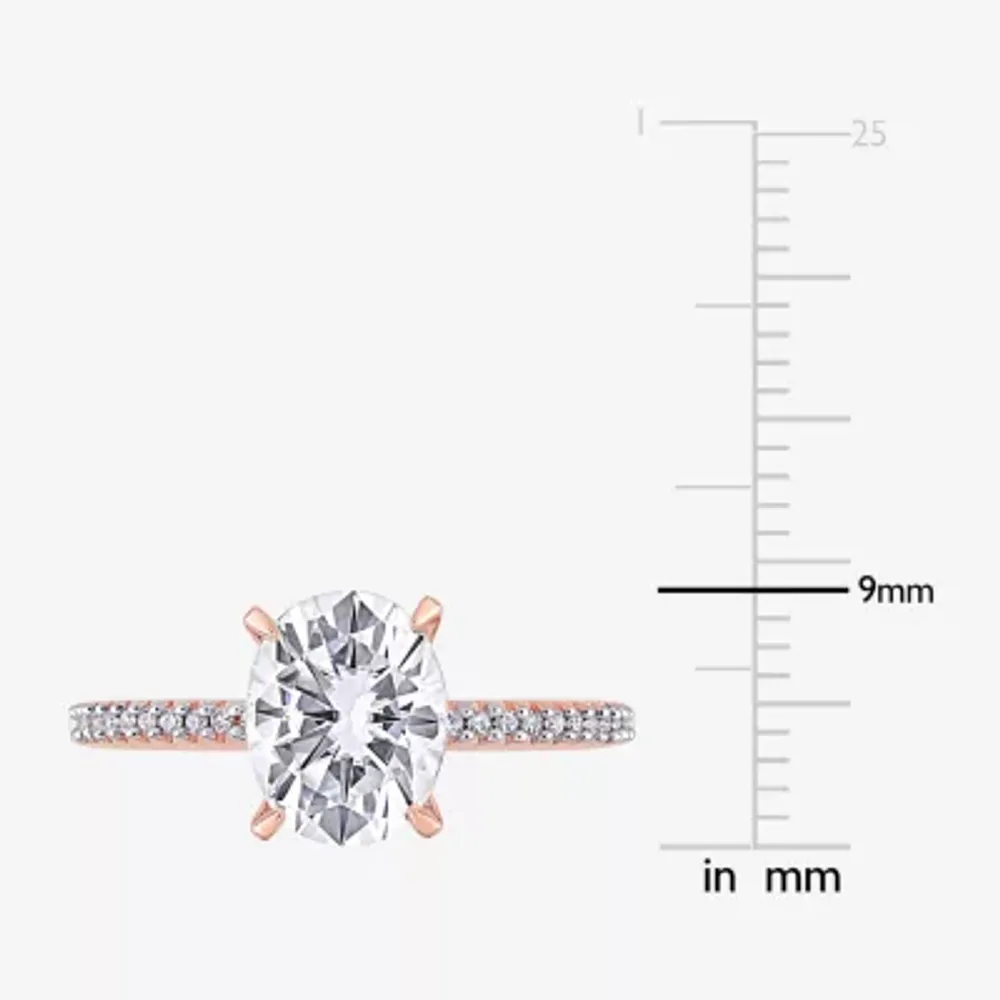 Womens 1/ CT. T.W. Lab Created White Moissanite 14K Rose Gold Engagement Ring