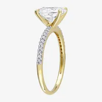 Womens 1/10 CT. T.W. Lab Created White Moissanite 14K Gold Engagement Ring