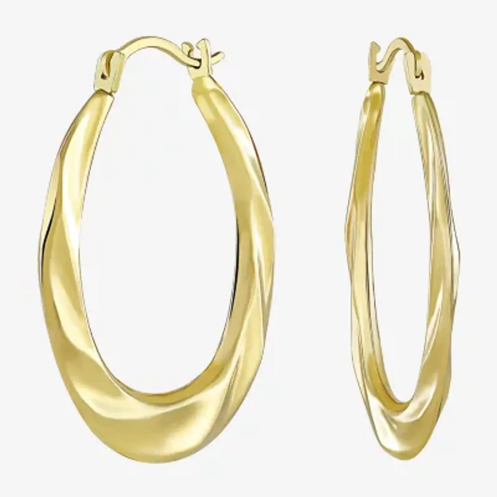 Womens 10K Gold 22mm Round Hoop Earrings