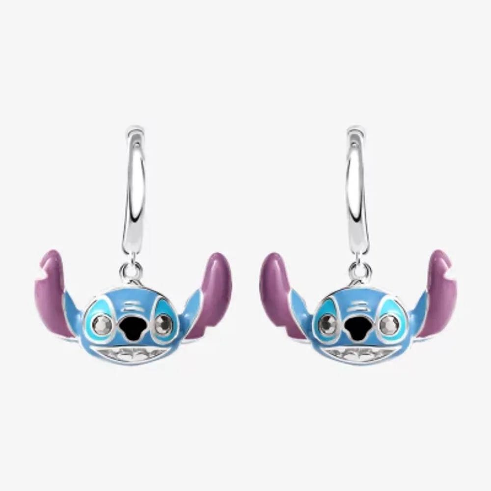 Disney Collection Girls Sterling Silver 16.1mm Lilo & Stitch Hoop Earrings