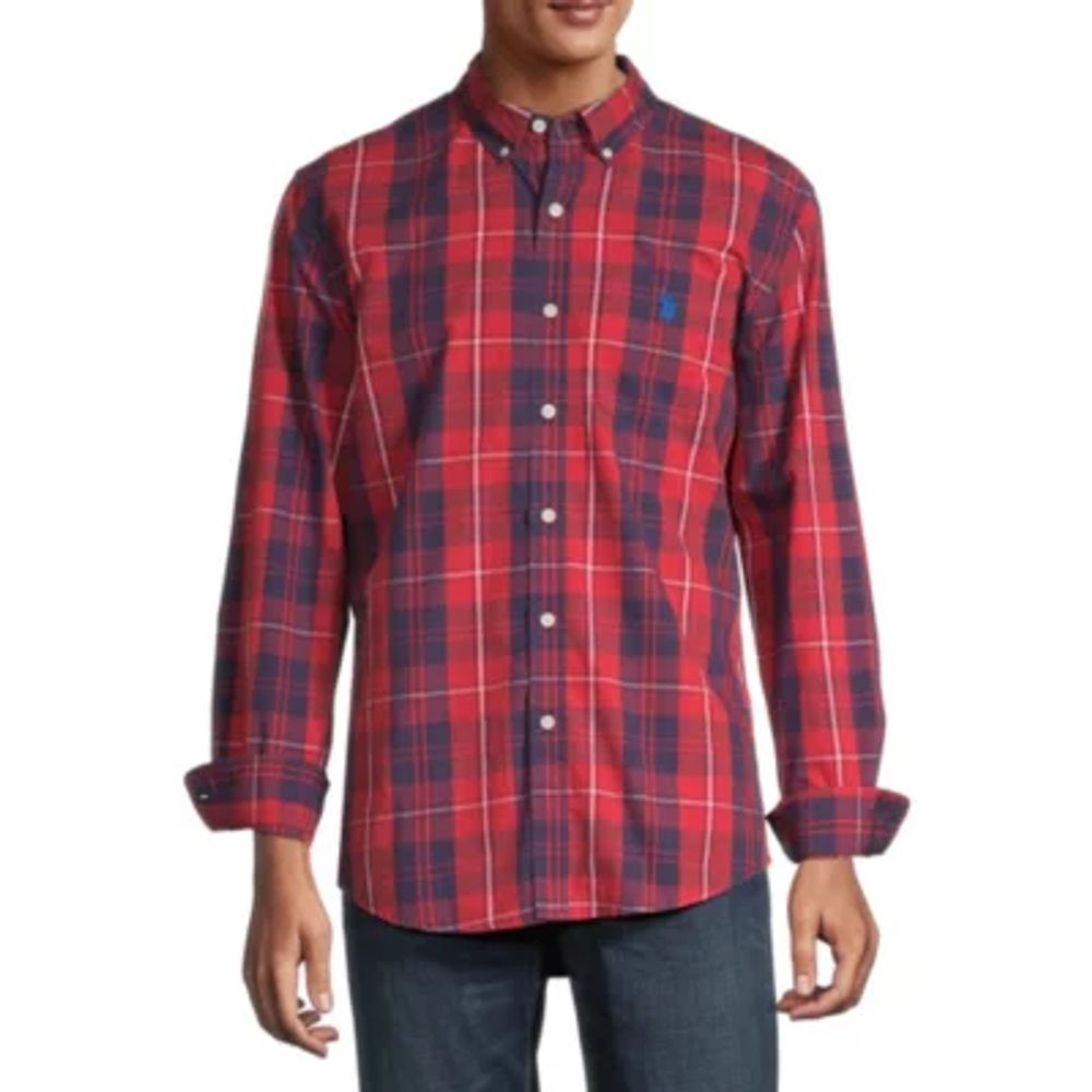 U.S. Polo Assn. Mens Long Sleeve Classic Fit Embroidered Button-Down Shirt