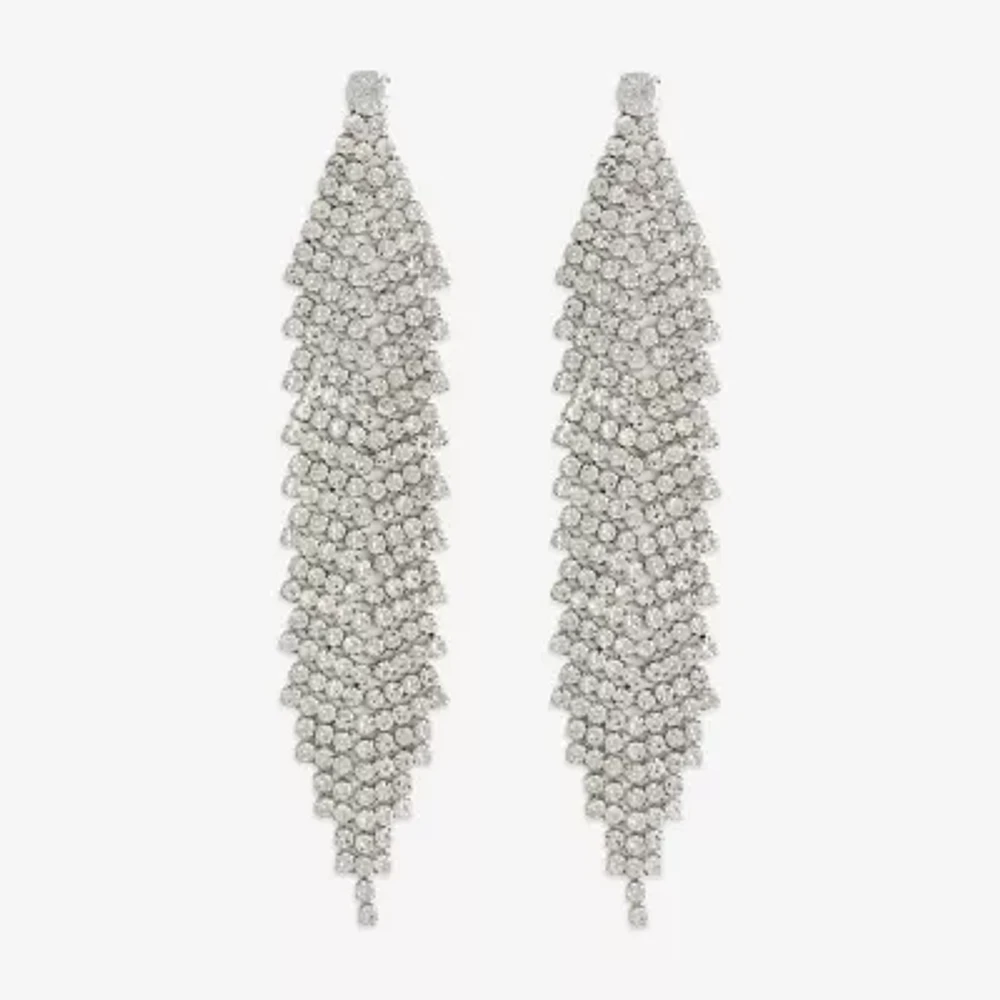 Bijoux Bar Silver Tone Womens Glass Drop Earrings