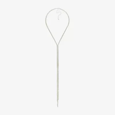 Bijoux Bar Silver Tone Womens Glass 18 1/2 Inch Y Necklace