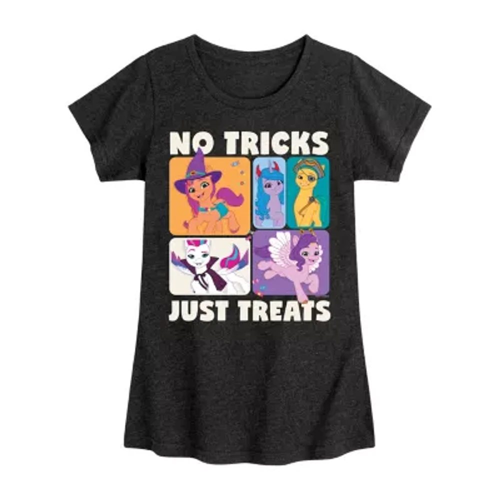 No Tricks Just Treats Big Kid Girls Crew Neck Short Sleeve My Little Pony T-Shirt