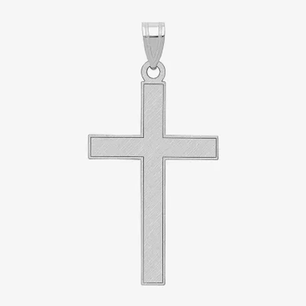 Unisex Adult 14K White Gold Cross Pendant