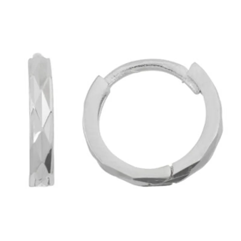 Womens Sterling Silver 11.6mm Hoop Earrings