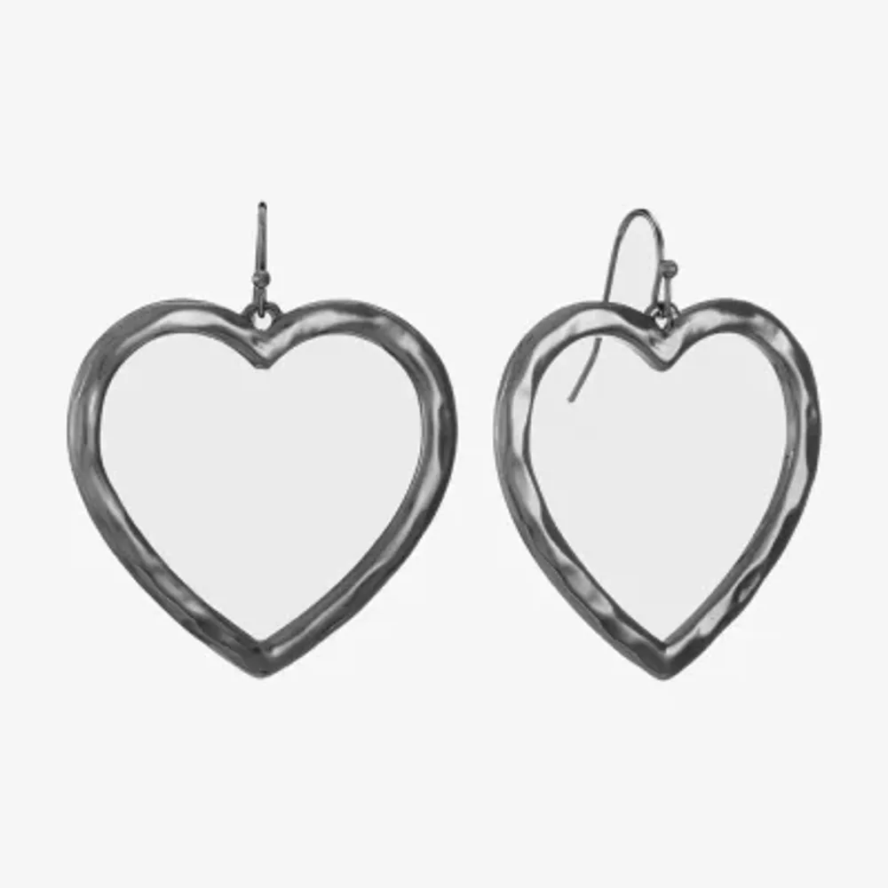 Liz Claiborne Womens Heart Drop Earrings