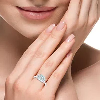 Effy  Womens Genuine Blue Aquamarine Sterling Silver Cocktail Ring