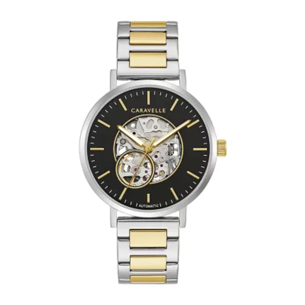 Caravelle Designed By Bulova Dress Mens Automatic Two Tone Stainless Steel Bracelet Watch 45a152