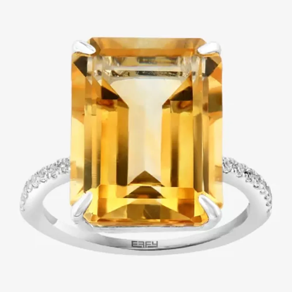 Effy Womens Genuine Gemstone & White Sapphire Sterling Silver Cocktail Ring