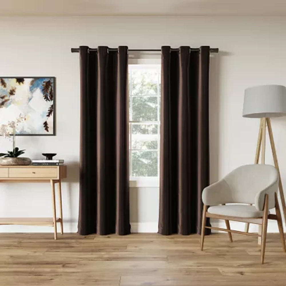 Sun Zero Cascade Grommet Top Blackout Single Curtain Panel