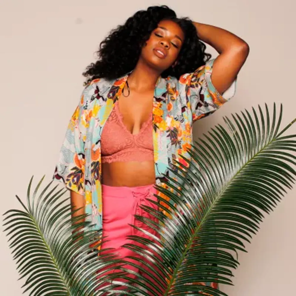 Poetic Justice Womens High Rise Over Belly Regular Fit Plus Drawstring Pant