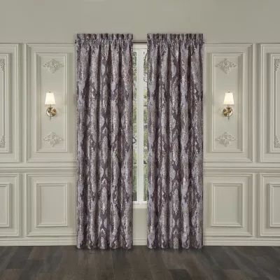 Five Queens Court Dominique Rod Pocket Energy Saving Light-Filtering Set of 2 Curtain Panel