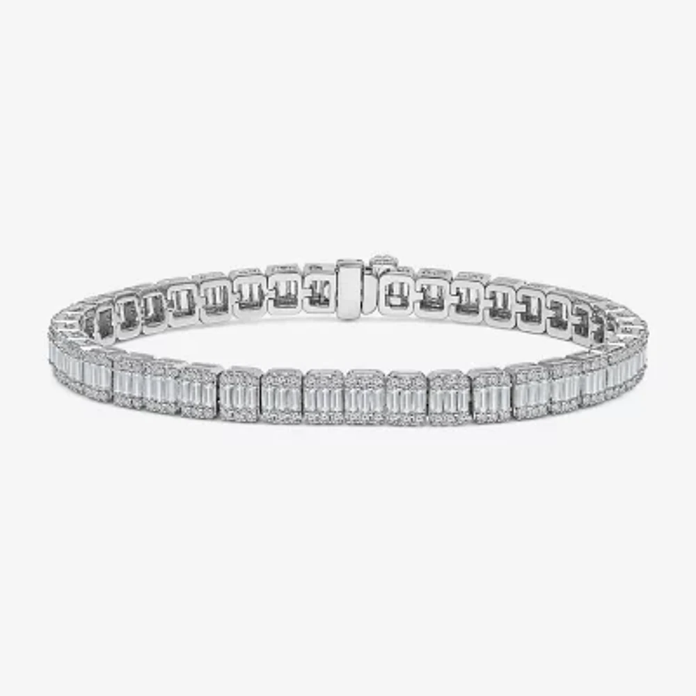 (I / I1) Womens 5 CT. T.W. Lab Grown White Diamond 10K White Gold 7 Inch Tennis Bracelet