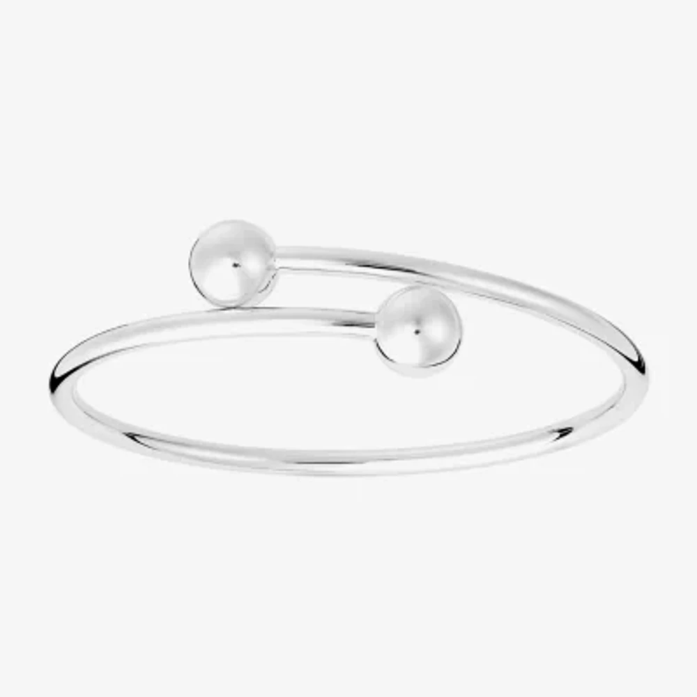 Silver Reflections Bypass Womens Pure Silver Over Brass Cuff Bracelet