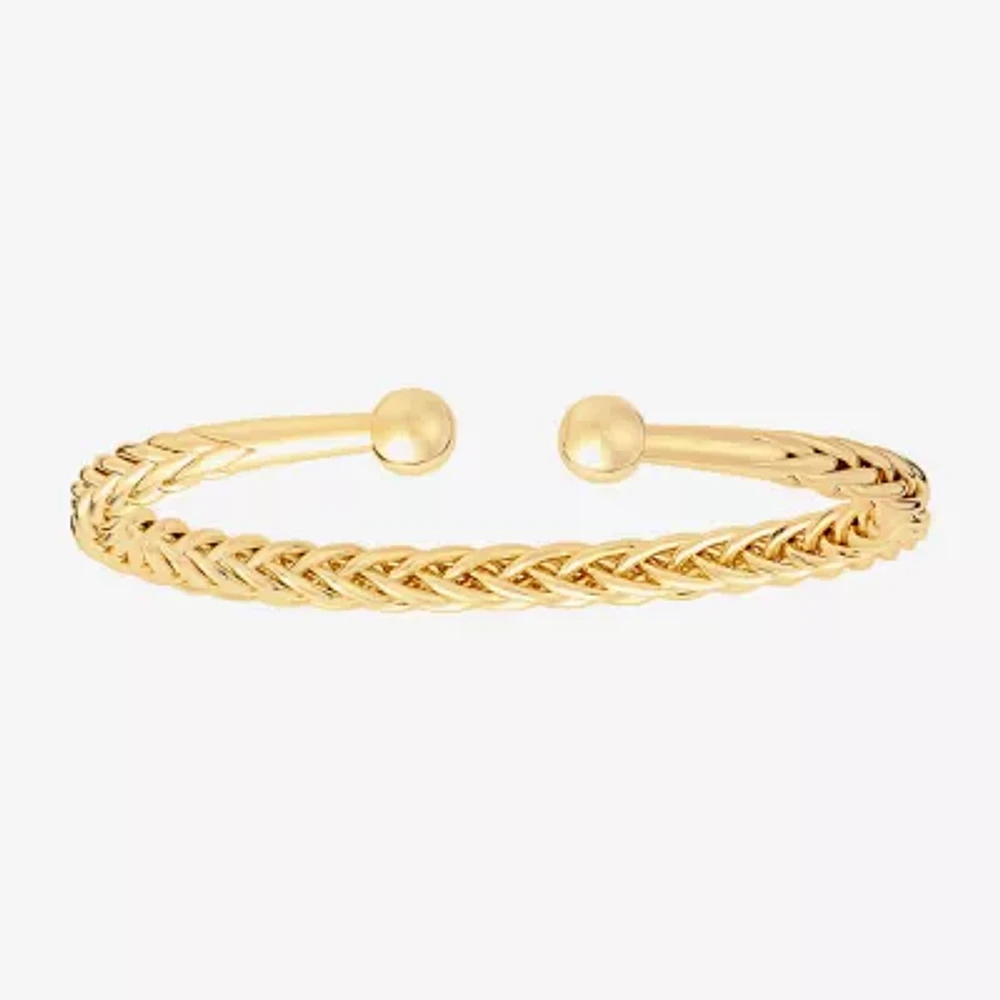 Silver Reflections Womens 14K Gold Over Brass Cuff Bracelet