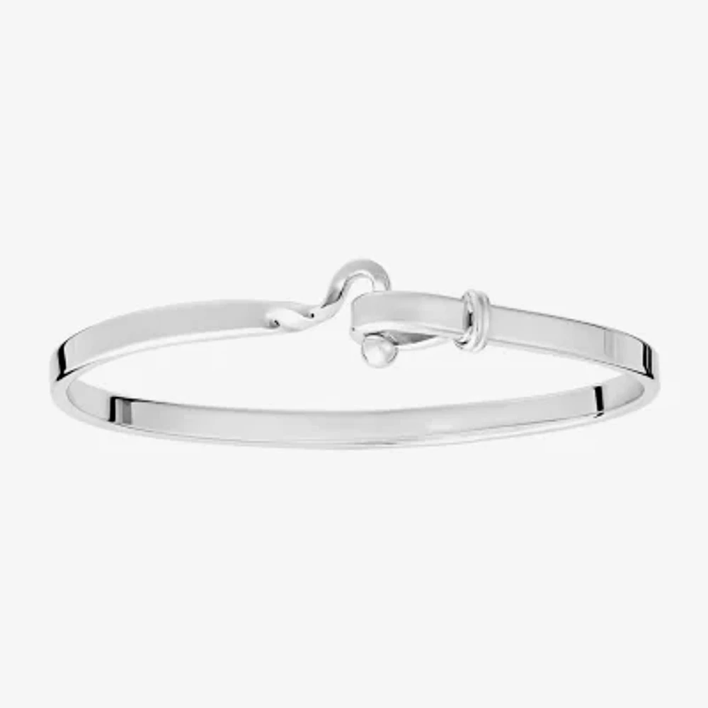 Silver Reflections Womens Pure Silver Over Brass Bangle Bracelet