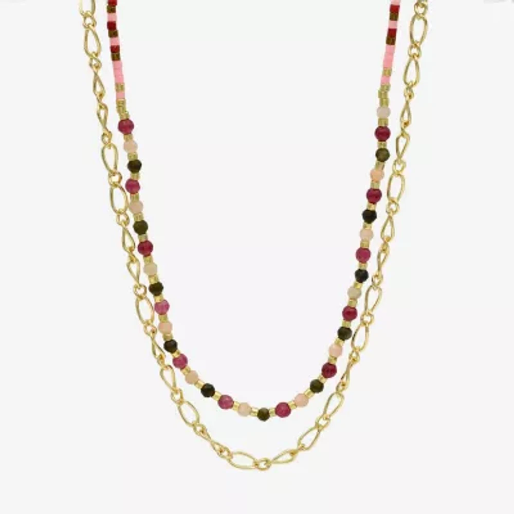 Gold Reflections Womens Multi Color Topaz 2-pc. Necklace Set