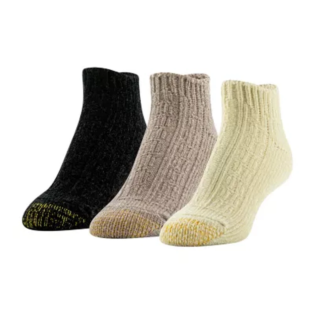 Gold Toe Chenille Womens Multi-Pack 3 Pair Low Cut Socks