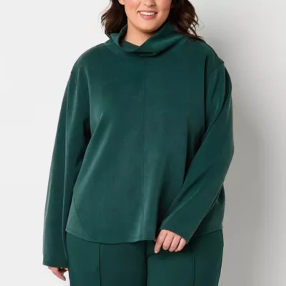 Stylus Plus Womens Funnel Neck Long Sleeve Pullover Sweater