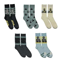 Mens 5 Pair Star Wars Crew Socks