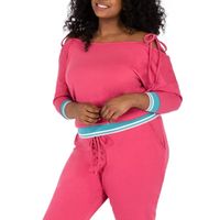 Poetic Justice Womens Long Sleeve Plus Blouse