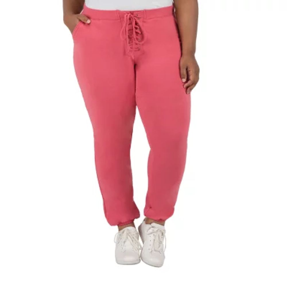 Poetic Justice Womens High Rise Over Belly Regular Fit Plus Drawstring Pant