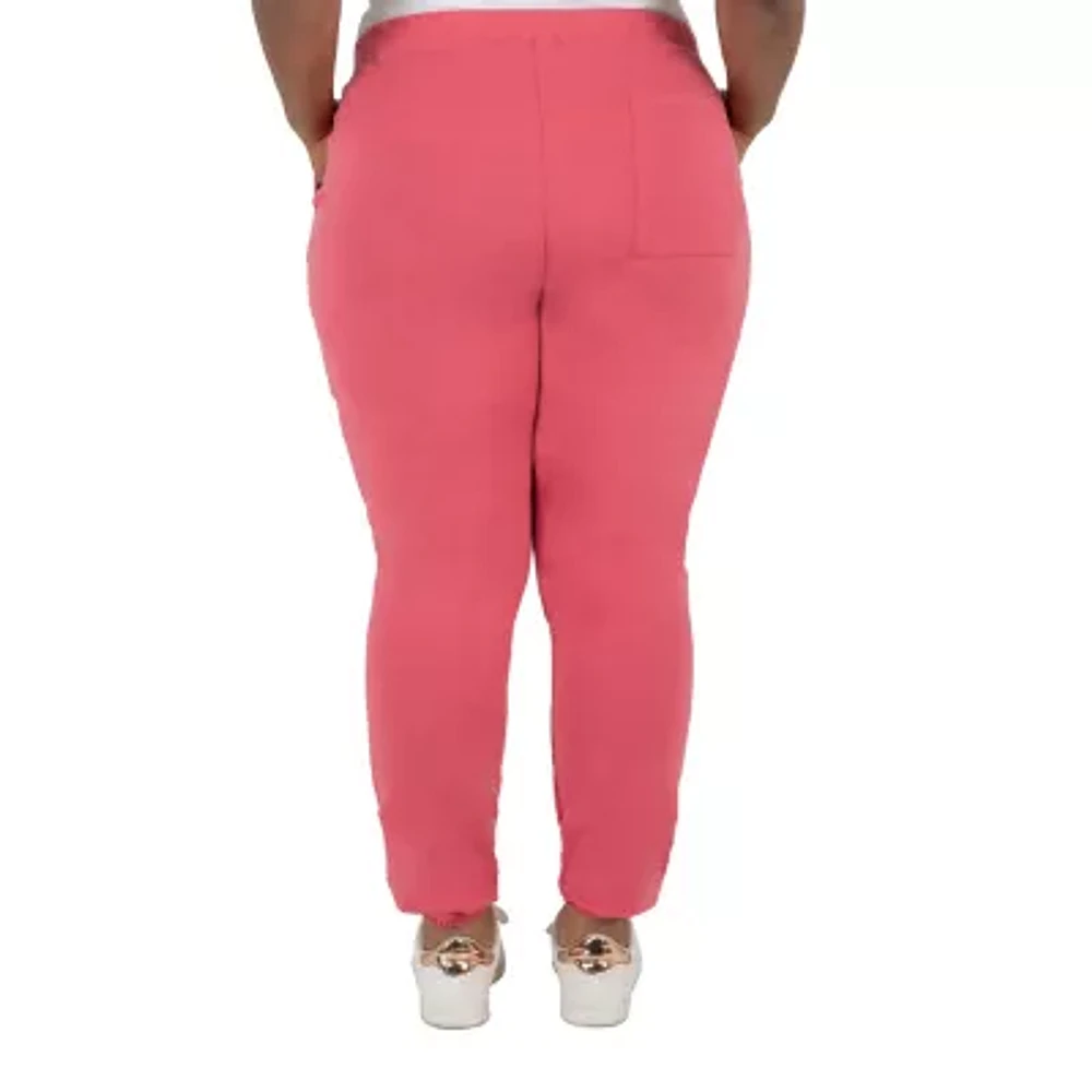 Poetic Justice Womens High Rise Over Belly Regular Fit Plus Drawstring Pant