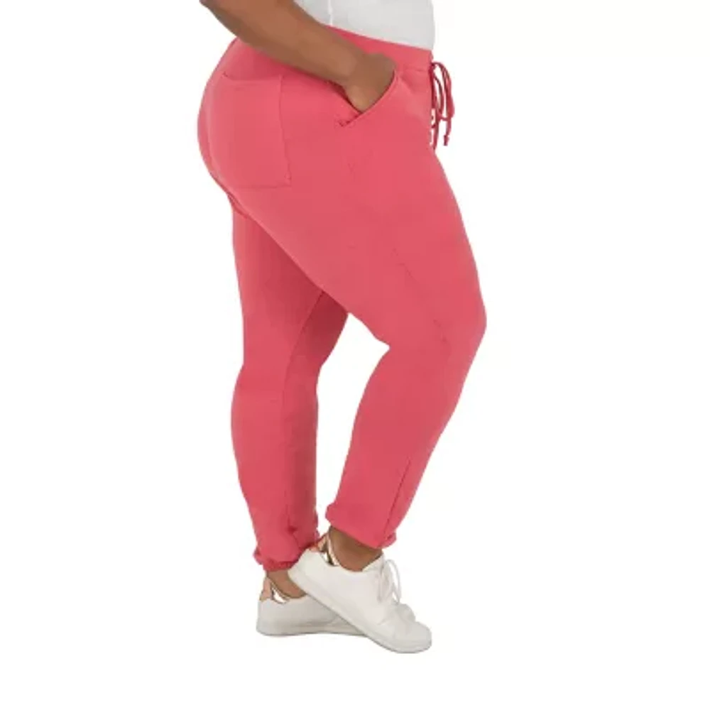 Poetic Justice Womens High Rise Over Belly Regular Fit Plus Drawstring Pant