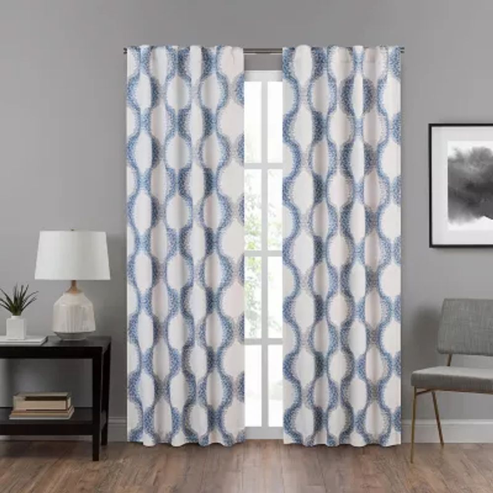 Eclipse Summit Geo Rod Pocket Back Tab Energy Saving Blackout Single Curtain Panel