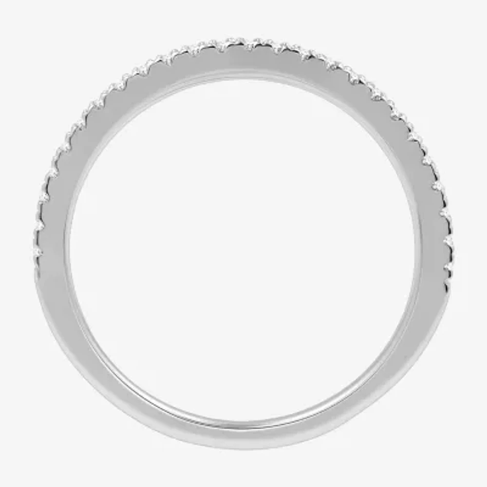 I Said Yes (G / Si1-Si2) Womens 1 CT. T.W. Lab Grown White Diamond Sterling Silver Round Side Stone Halo Bridal Set