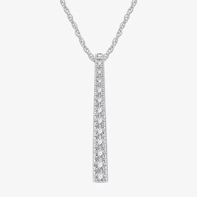 Womens 1/ CT. T.W. Lab Grown White Diamond Sterling Silver 18 Inch Pendant Necklace