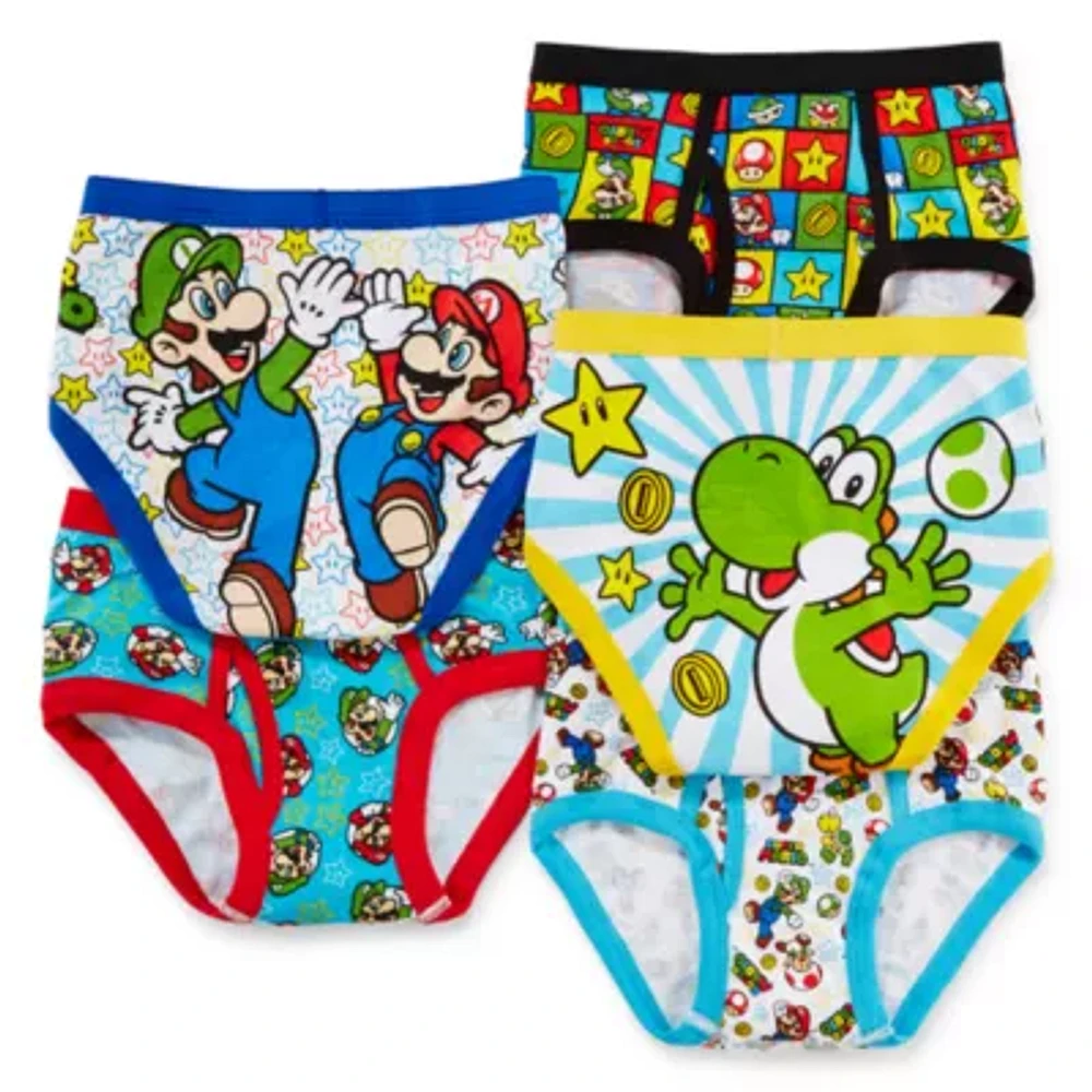 Little Boys Super Mario 5 Pack Briefs Bup3411