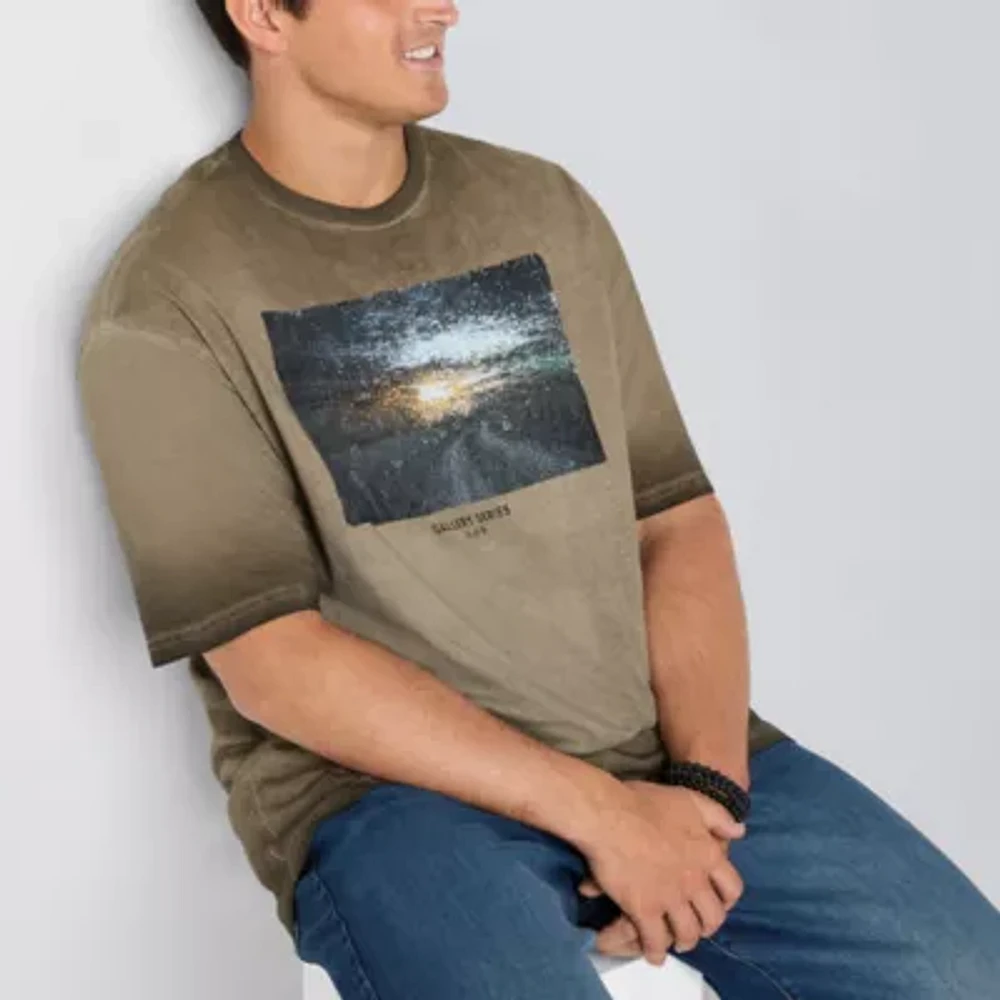 Arizona Mens Crew Neck Short Sleeve Classic Fit Big and Tall Graphic T-Shirt