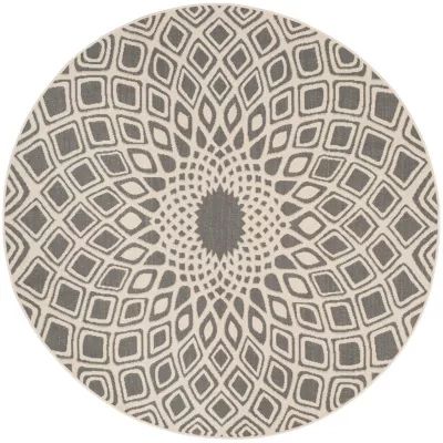 Safavieh Courtyard Collection Jacinth Geometric Indoor/Outdoor Round Area Rug