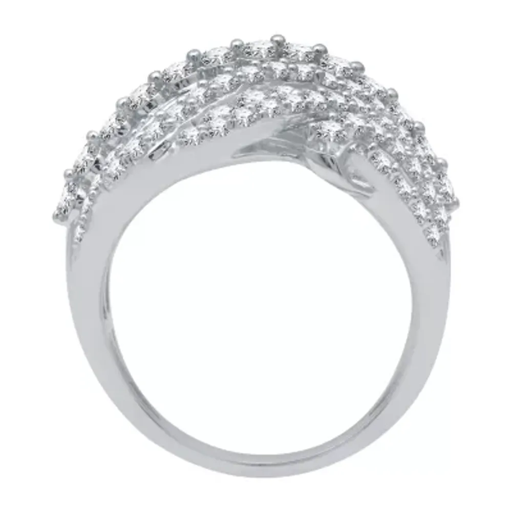 (H-I / I1) Womens 2MM 2 CT. T.W. Lab Grown White Diamond 10K Gold Band