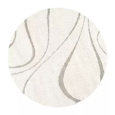 nuLoom Carolyn Modern Waves Indoor Outdoor Round Area Rug
