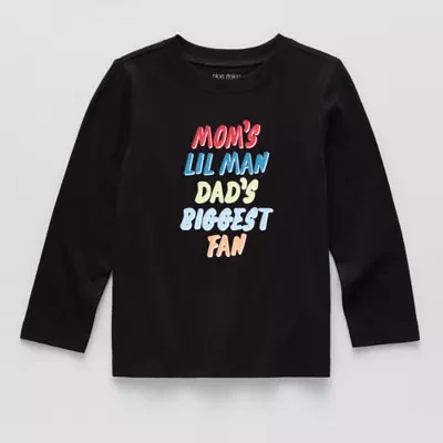 Okie Dokie Toddler & Little Boys Crew Neck Long Sleeve Regular Fit Graphic T-Shirt